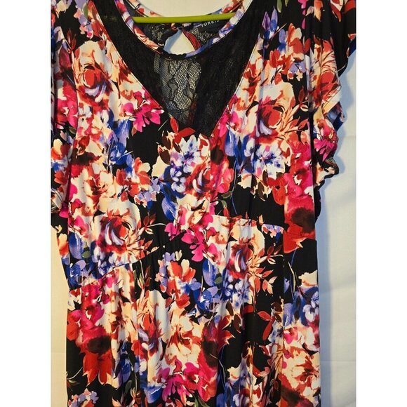 Torrid Long Beautiful floral Maxi Dress Lacy Romantic Womens Plus Size 3 3X - Picture 5 of 6